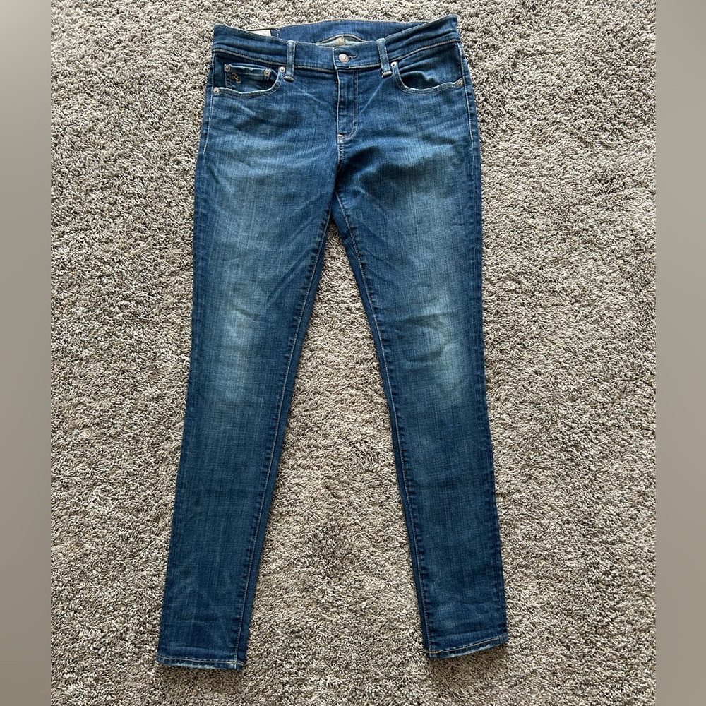 Polo Ralph Lauren Women's Tompkins Mid Rise Skinny Jeans Size 30 Blue